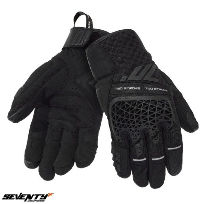 Manusi barbati pentru scuter - motocicleta Naked/Adventure vara Seventy model SD-N60 Two Stroke culoare: negru &ndash; degete tactile L (9 cm)