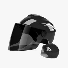 Casca scuter/bicicleta electrica Unisex cu vizor, marime universala 54-60 cm, Negru, FIXATO