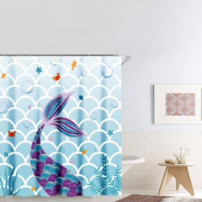 Perdea Duș, Model Sirena, Material PEVA, Dimensiune 180x180cm, Culoare Multicolor, Set 12 Inele foto