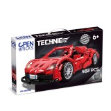 Masina sport rosie tip lego tehnic de constructie (482 piese), Open Brick Source