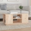 Masuta cafea Gossi lemn masiv pin 90x49x40.5 cm, blat lemn, alb, noptiera living, depozitare