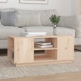 Masuta cafea Gossi lemn masiv pin 90x49x40.5 cm, blat lemn, alb, noptiera living, depozitare