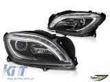 Set de faruri de tuning potrivit pentru Mercedes ML W166 2011-2015 cu baza neagra, stanga si dreapta Performance AutoTuning