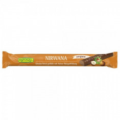 Baton cu ciocolata si crema de alune bio Nirwana, 22g, Rapunzel