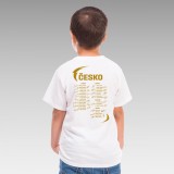Echipa națională de hochei tricou de copii HO&Scaron;I DĚKUJEM Ice Hockey World Championship Czechia MS 2024 GOLD EDITION White - Dětsk&eacute; L 10 - 130 - 140
