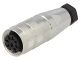 Mufă Mamă M16 8 PIN 3A 300V Drept pentru Lipire pe Cablu