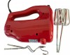 Mixer de mana HM1521 150W, 5 viteze + Turbo, teluri si carlige din inox, rosu, Oem
