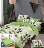 Cumpara ieftin Lenjerie Pat Green Flowers Sx220, Bumbac, 6 Piese, Cu Elastic, Verde