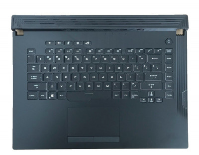 Carcasa superioara cu tastatura palmrest Laptop Gaming, Asus, ROG Strix G G531GT, 13N1-8HA0F21, 13NR01N3AP0121, 90NR01L4-R31US0, iluminata RGB, layout foto