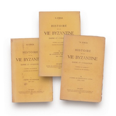 N. Iorga, Histoire de la vie byzantine, 1934, cu dedicație pentru Germain Rouillard foto