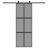 Cumpara ieftin Usa glisanta cu set feronerie neagra 76x205cm sticla securizata