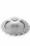 Cumpara ieftin Platou de prajituri cu capac MRTS Argintiu 38x38x38 cm