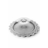 Platou de prajituri cu capac MRTS Argintiu 38x38x38 cm