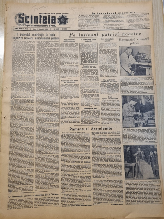 scanteia 17 decembrie 1954-art. iasi,articol w. churchill,comuna nana oltenita