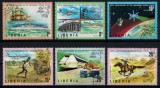 LIBERIA 1974 - Aniversare UPU 100 de ani, mijloace de transport/ serie completa, Stampilat