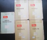 Harta Geologică x 5: Rom&acirc;nia * Baia Mare * Vișeu * Rădăuți * Toplița (carte + hartă, bilingve: rom&acirc;nă-franceză) INSTITUTUL GEOLOGIC