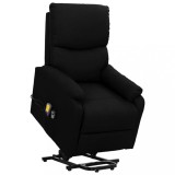 VidaXL Fotoliu de masaj rabatabil vertical, negru, material textil