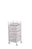 Cumpara ieftin Carucior servire fier alb 27 x 27 x 60 cm