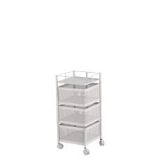 Carucior servire fier alb 27 x 27 x 60 cm