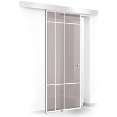 Usa glisanta Boss &reg; model Event alb, 60x215 cm, sticla bronz 8 mm, culisanta in ambele directii