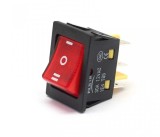 Intrerupator basculant iluminat rosu ON, OFF, ON, 30A 250V AC, 22x30 mm, montaj panou, KCD4-0301-23-30A-RED