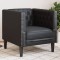 vidaXL Fotoliu Chesterfield, negru, piele ecologică 372652