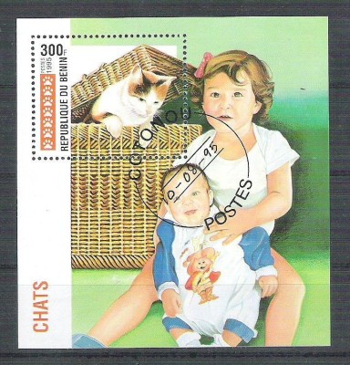 Benin 1995 Cats, perf. sheet, used AB.080 foto
