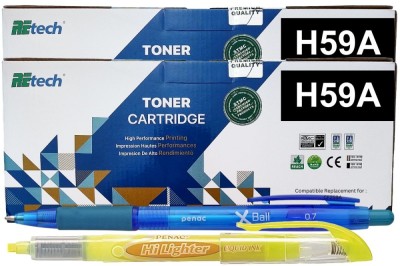 Set Cartuse Toner ReTech Compatibil HP59A, 2xCF259A Negru, 6000 pagini cu chip, Pix Xball si Textmarker Penac foto