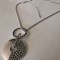 Colier inox- lantisor +pandantiv placat cu aur alb 18k martisor