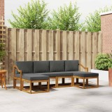 vidaXL Set de canapele de exterior cu pernă 6 pcs Natural și Antracit 3366795