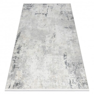Covor modern DUKE 51378 crem / gri - Beton, piatră structurat, foarte moale, franjuri, 240x330 cm foto
