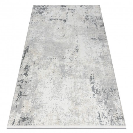 Covor modern DUKE 51378 crem / gri - Beton, piatră structurat, foarte moale, franjuri, 240x330 cm