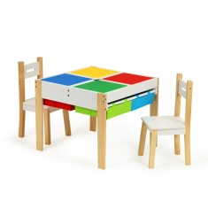 Fa gyermekb&uacute;tor k&eacute;szlet asztallal 2 sz&eacute;kkel