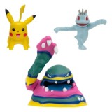 Pokemon Battle Set 3 figurine Machop, Pikachu #1, Alolan Muk 5 cm, Jazwares