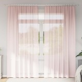 vidaXL Perdele Voile cu buzunare pentru bare 2 buc Roz deschis 4102189