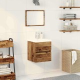 vidaXL Dulap cu Chiuvetă Stejar negru 41 x 39 x 62 cm Lemn compozit