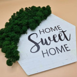 Tablou HOME SWEET HOME, personalizat cu licheni stabilizati, Cadouri pentru femei