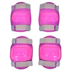 Set Echipament de Protecție, Genunchiere și Cotiere, 4 Piese, Fucsia