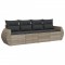 Set canapea de gradina cu perne, 4 piese, gri deschis poliratan