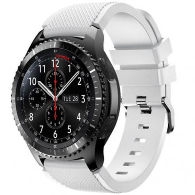 Curea ceas Smartwatch Samsung Galaxy Watch 46mm, Samsung Watch Gear S3, iUni 22 mm Silicon White foto