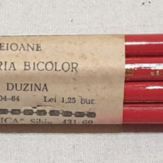 Creioane GLORIA - Bicolor - 1 Duzina ( 12 Bucati) - Republica Sibiu 1964 - RAR