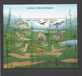 GABON 2000 ANIMALE PREISTORICE DINOZAURI, Nestampilat