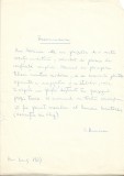 A3389N Document scris și semnat olograf de Sami Damian referitor la Dan Rebreanu, 1969