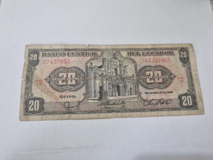 bancnota ecuador 20 s 1988 (lr)