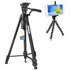 Pachet Trepied foto telescopic Weifeng WT-3560 universal 64-167 cm + Trepied... foto