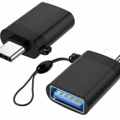 Adaptor USB A - USB C, universal, functie USB OTG, negru
