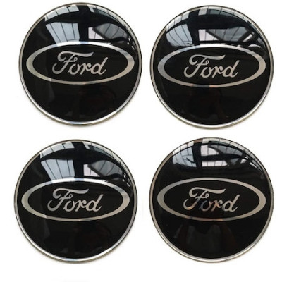 Set 4 capacele roti 60mm negre, Ford Focus/Mondeo/Kuga , pentru jante aliaj foto