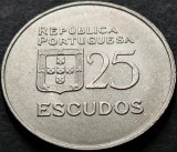 Cumpara ieftin Moneda 25 ESCUDOS - PORTUGALIA, anul 1991 * cod 3656 = luciu de batere, Europa