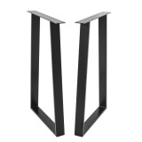 Set 2 Picioare Masa Metal, de Bar, Trapez, Negru Mat, PM37