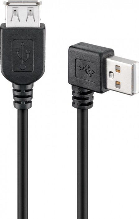 Cablu prelungitor USB 2.0 Hi-Speed A tata 90 - A mama drept 0.3m Goobay